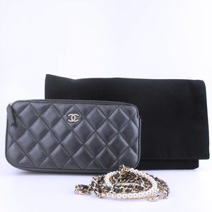 Chanel Small Clutch With Pearl Chain